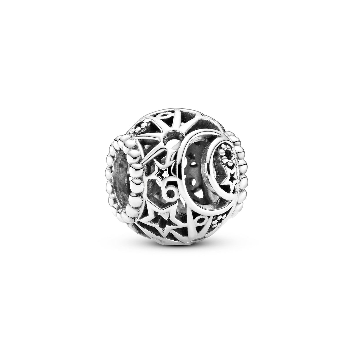 Charm – Sterling Silver – Openwork Sun, Stars & Moon