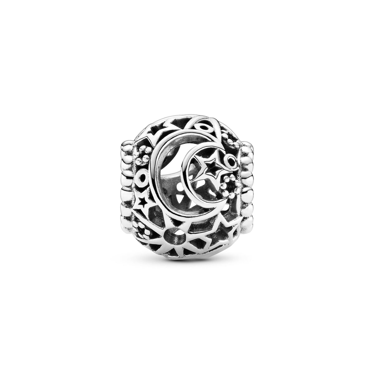 Charm – Sterling Silver – Openwork Sun, Stars & Moon