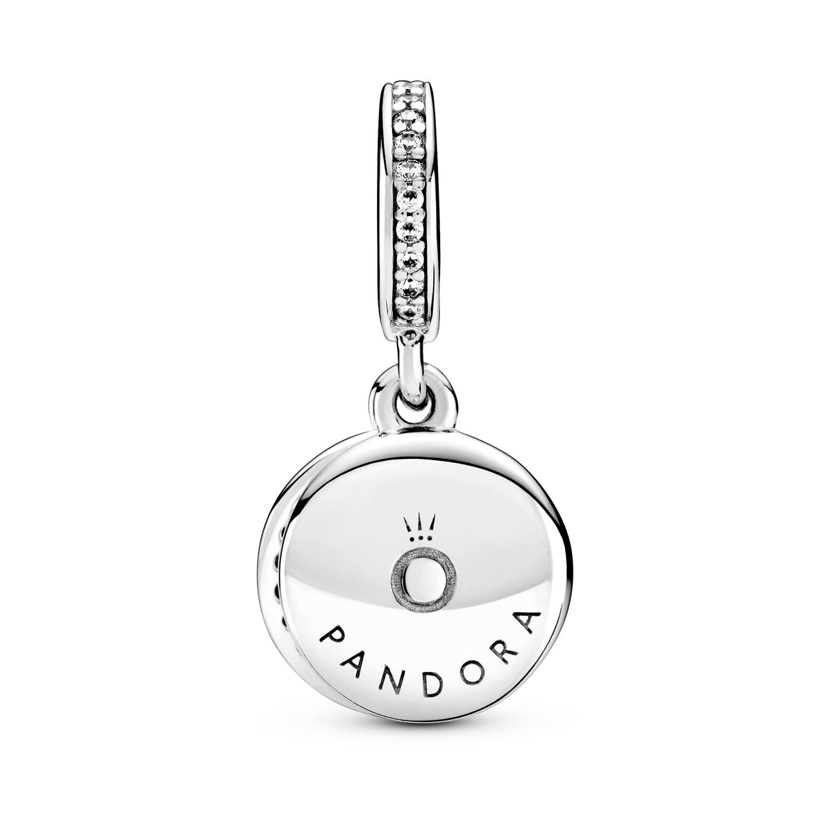Dangle Charm – Sterling Silver – Sparkling Red Disc Double
