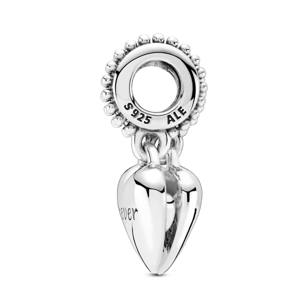 Dangle Charm – Sterling Silver – Aunt & Niece Split Heart