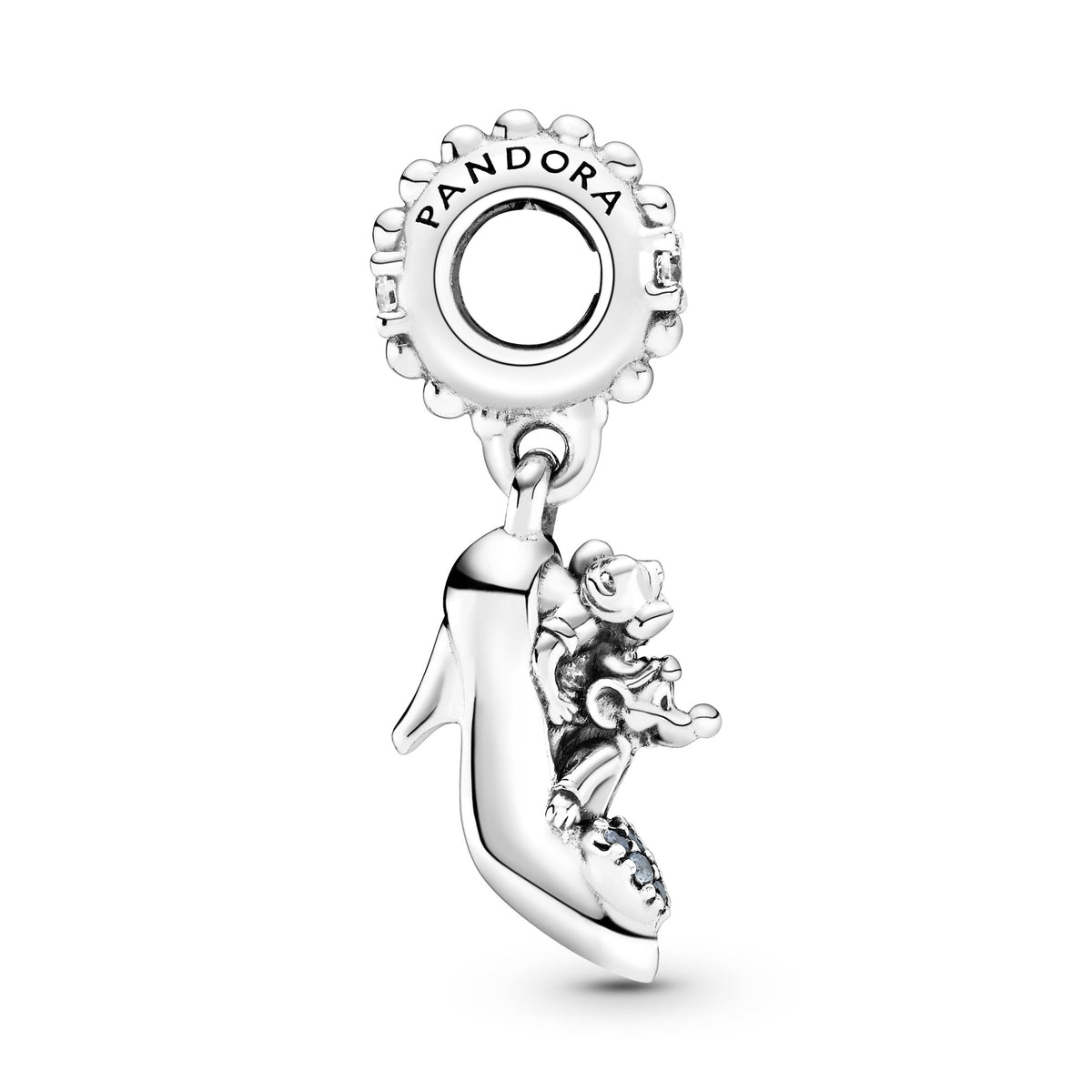 Dangle Charm – Sterling Silver – Disney Cinderella Glass Slipper & Mice