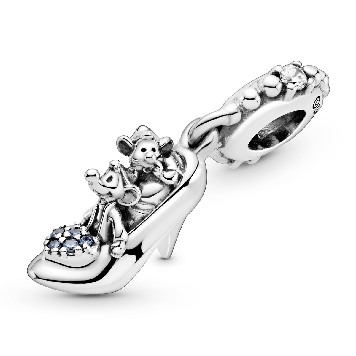 Dangle Charm – Sterling Silver – Disney Cinderella Glass Slipper & Mice