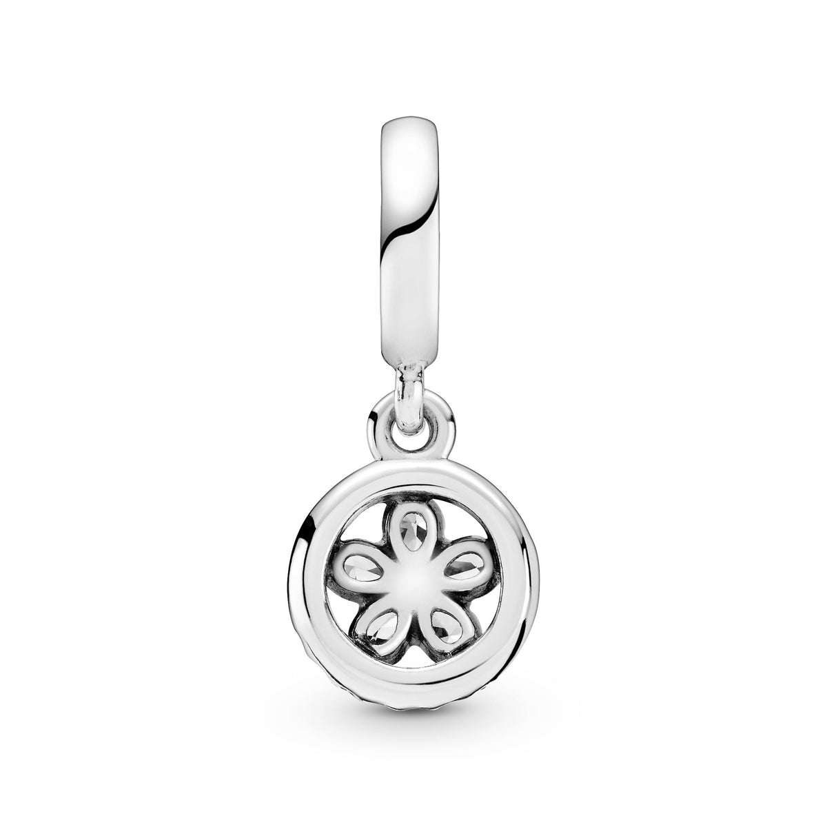 Dangle Charm – Sterling Silver – Sparkling Snowflake Circle