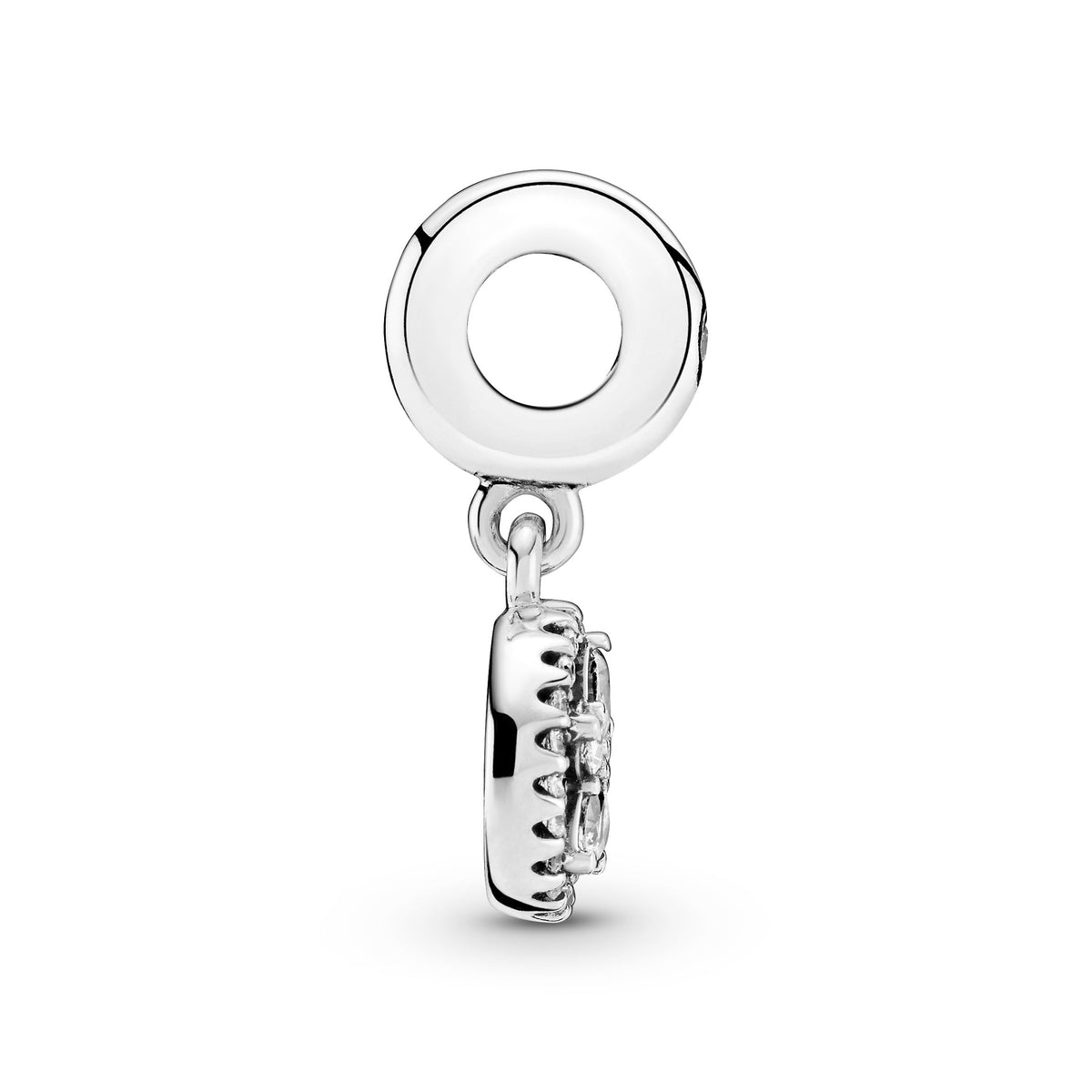 Dangle Charm – Sterling Silver – Sparkling Snowflake Circle