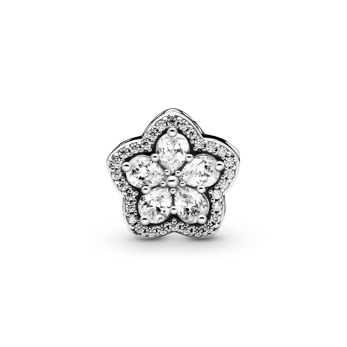 Charm – Sterling Silver – Sparkling Snowflake Pavé