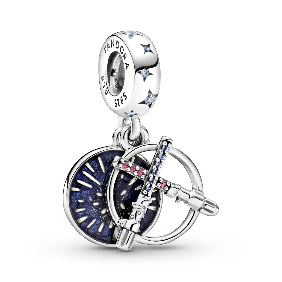 Dangle Charm – Sterling Silver – Star Wars Lightsaber Double