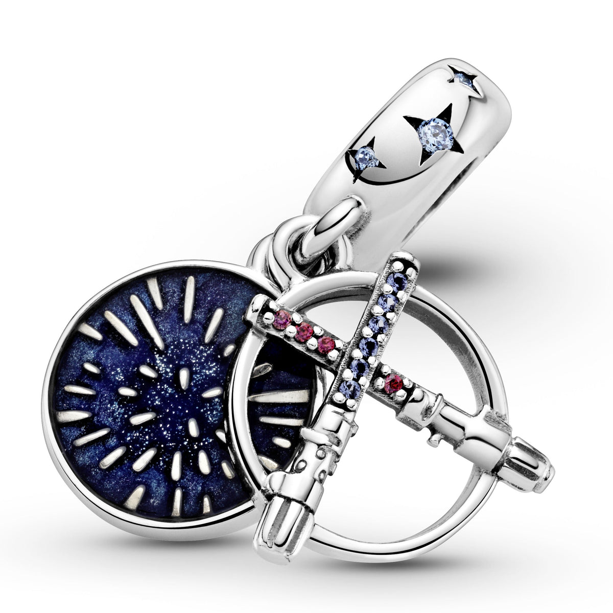 Dangle Charm – Sterling Silver – Star Wars Lightsaber Double