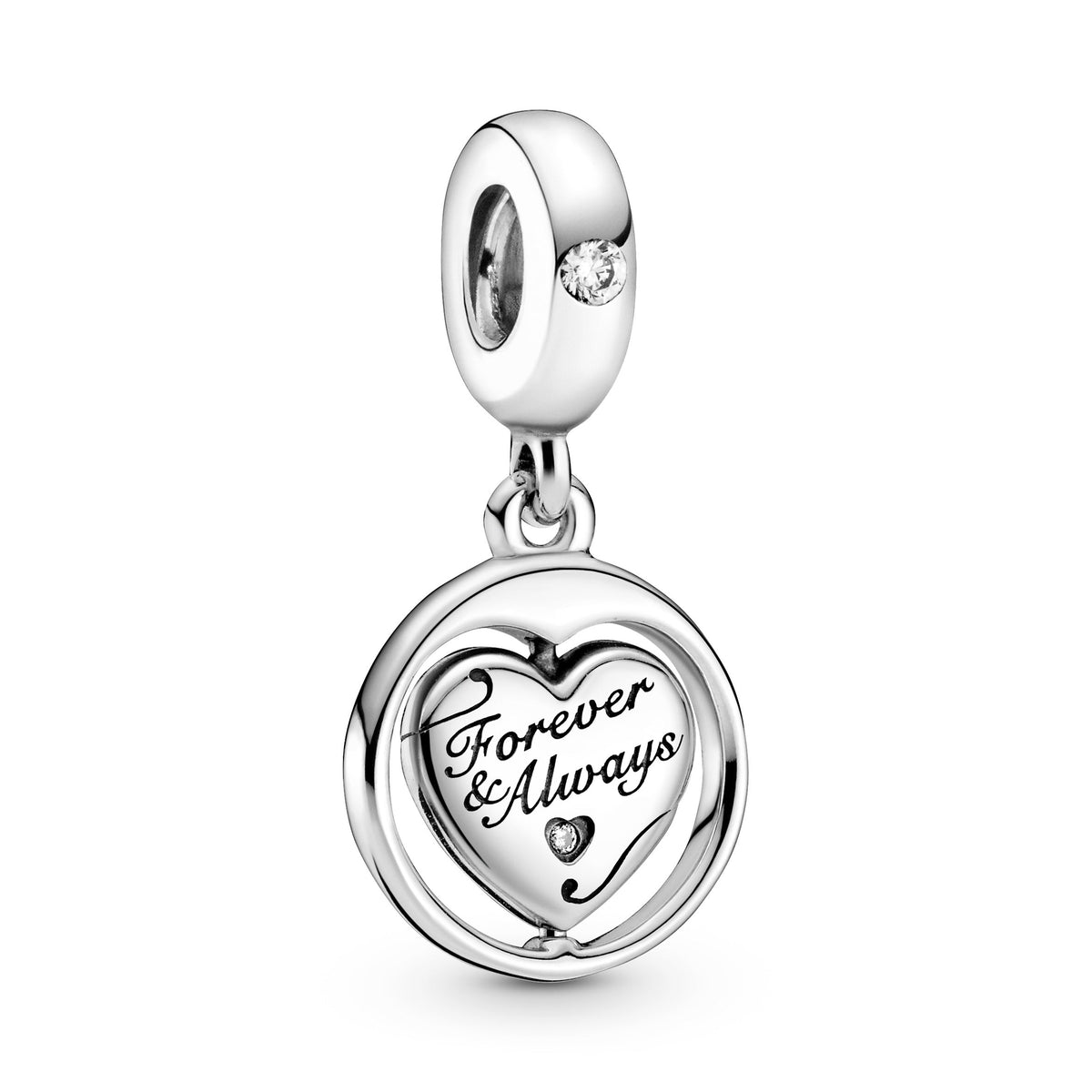 Dangle Charm – Sterling Silver – Spinning Forever & Always Soulmate