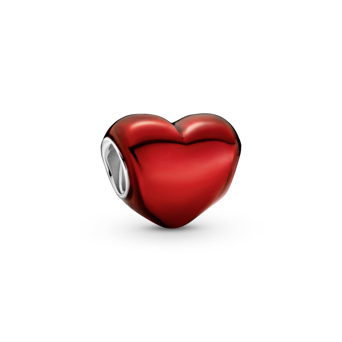 Charm – Sterling Silver – Metallic Red Heart