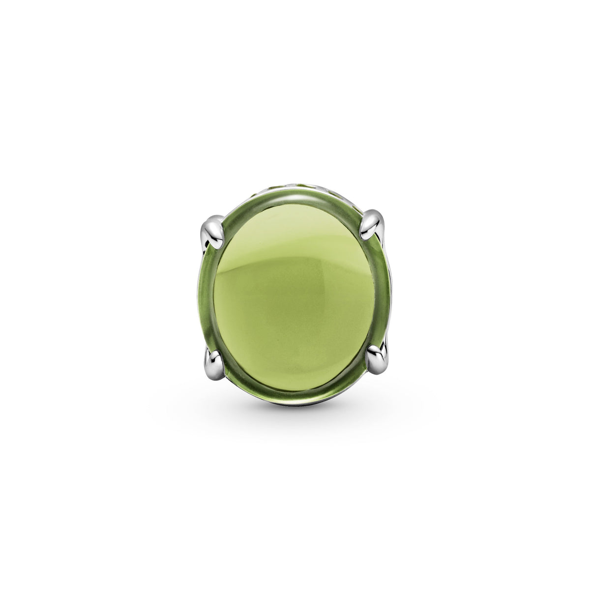 Charm – Sterling Silver – Green Oval Cabochon