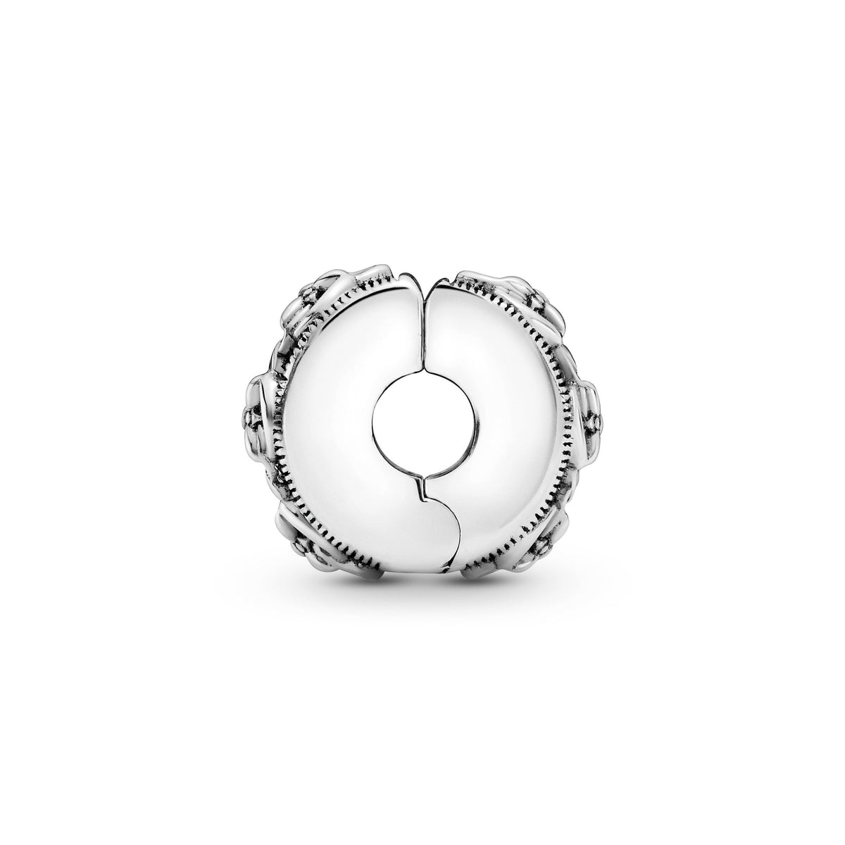 Clip Charm – Sterling Silver – Flower Pattern
