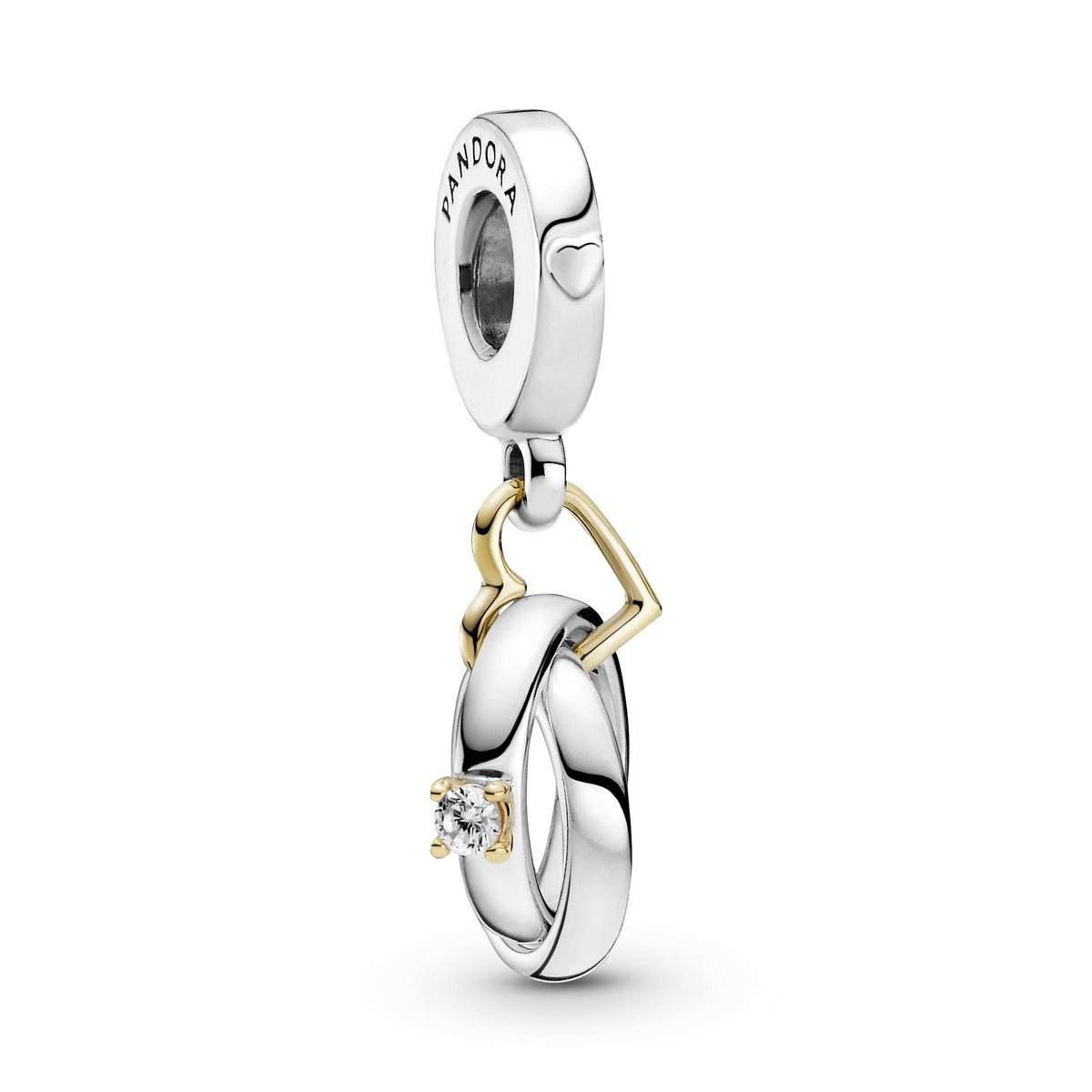 Dangle Charm – Sterling Silver – Two-tone Wedding Rings