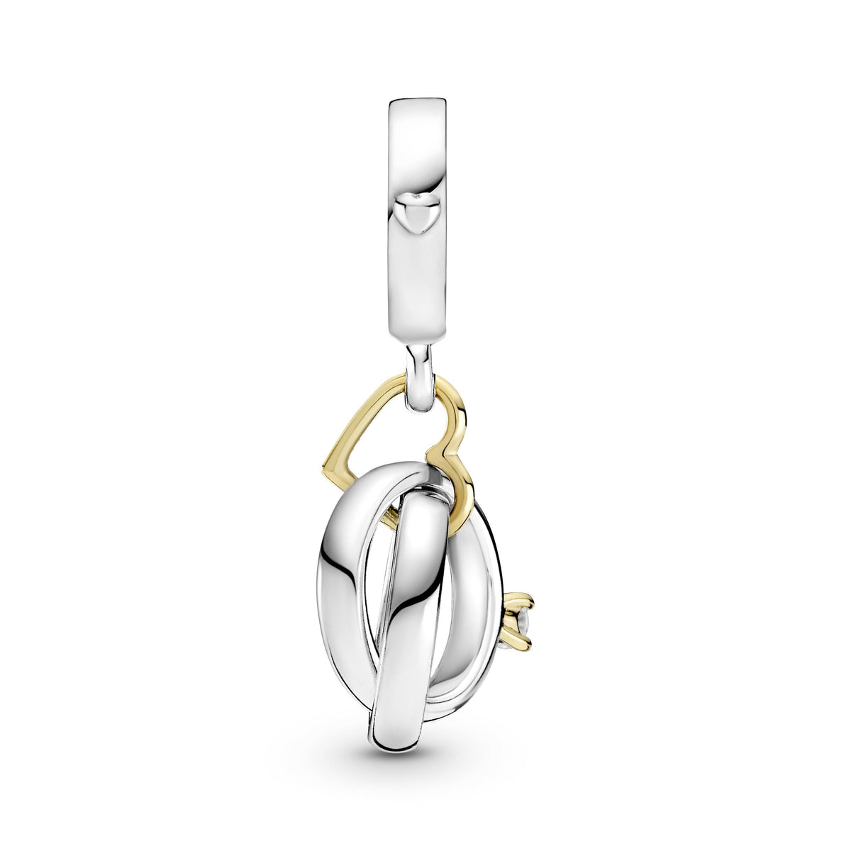 Dangle Charm – Sterling Silver – Two-tone Wedding Rings
