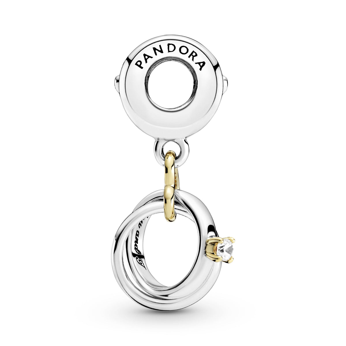 Dangle Charm – Sterling Silver – Two-tone Wedding Rings