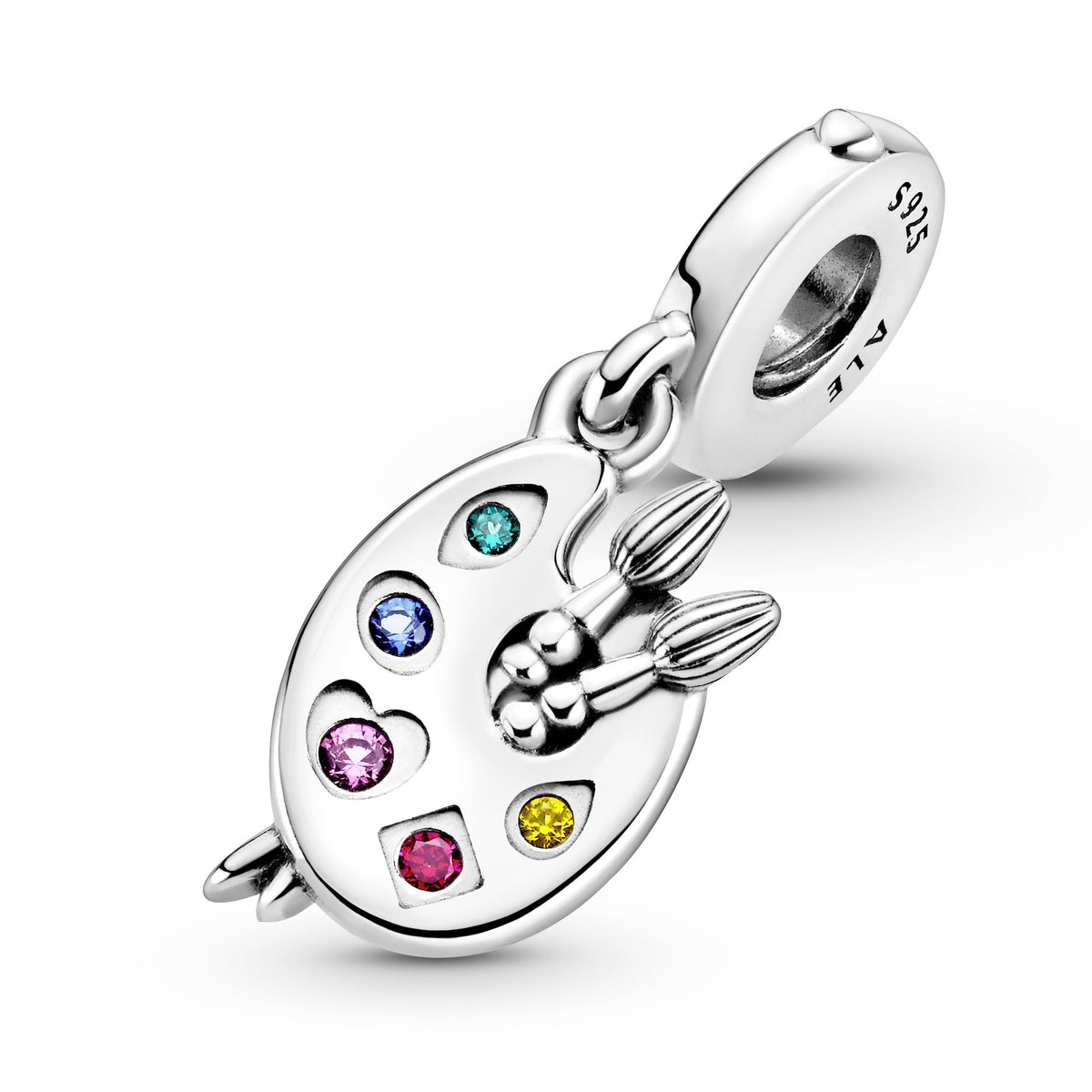 Dangle Charm – Sterling Silver – Artist's Palette