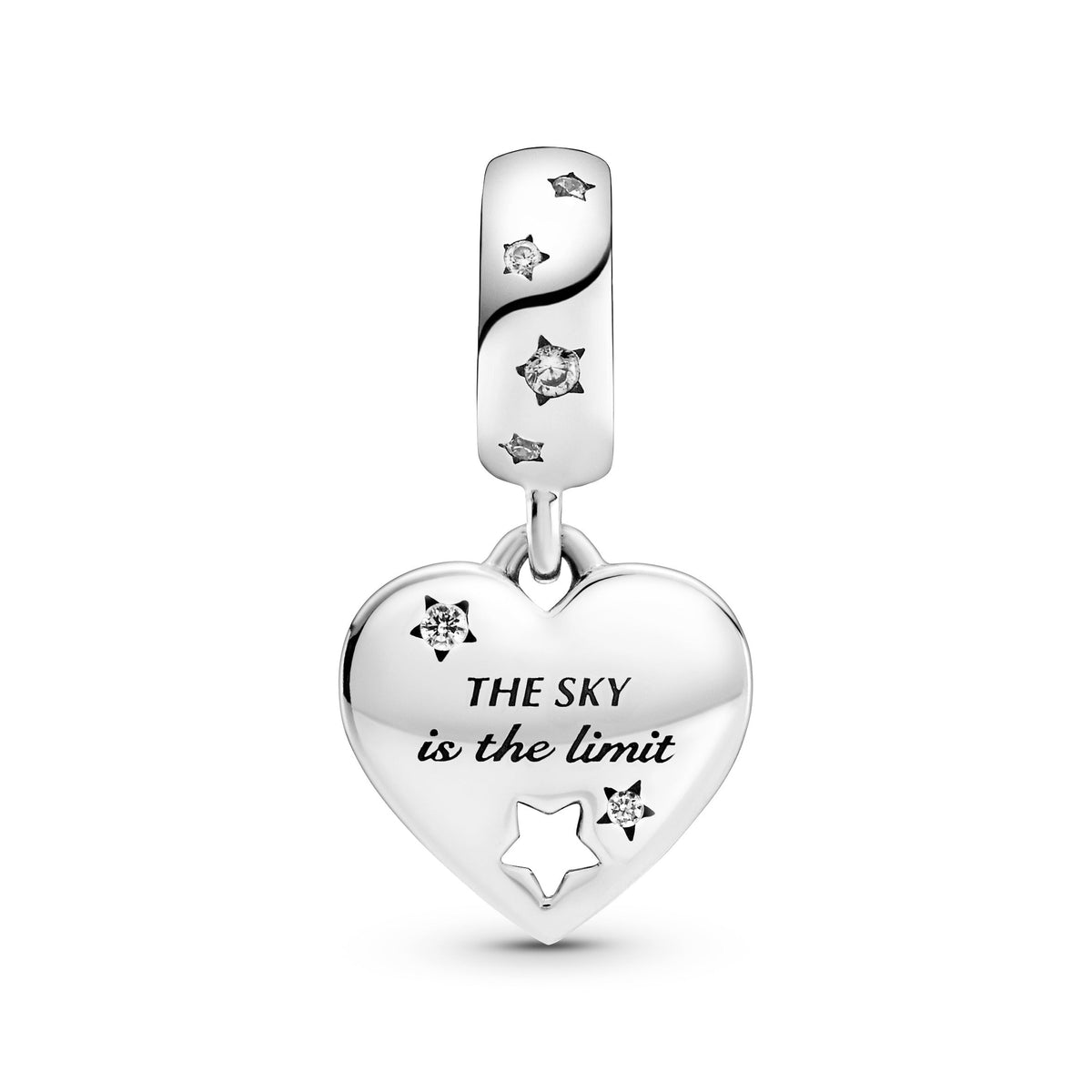 Dangle Charm – Sterling Silver – Congratulations Heart & Stars