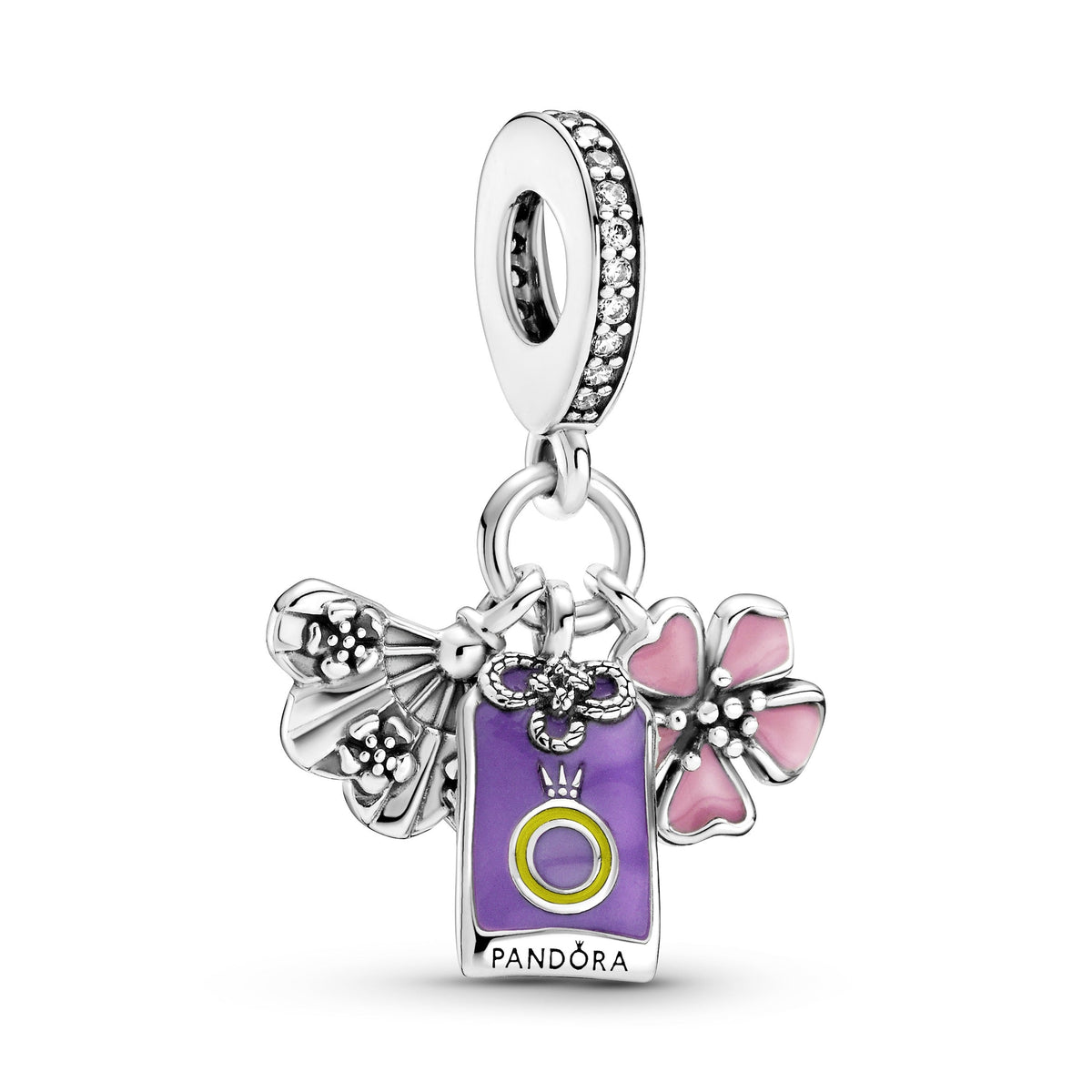 Dangle Charm – Sterling Silver – Japanese Sakura, Omamori & Fan