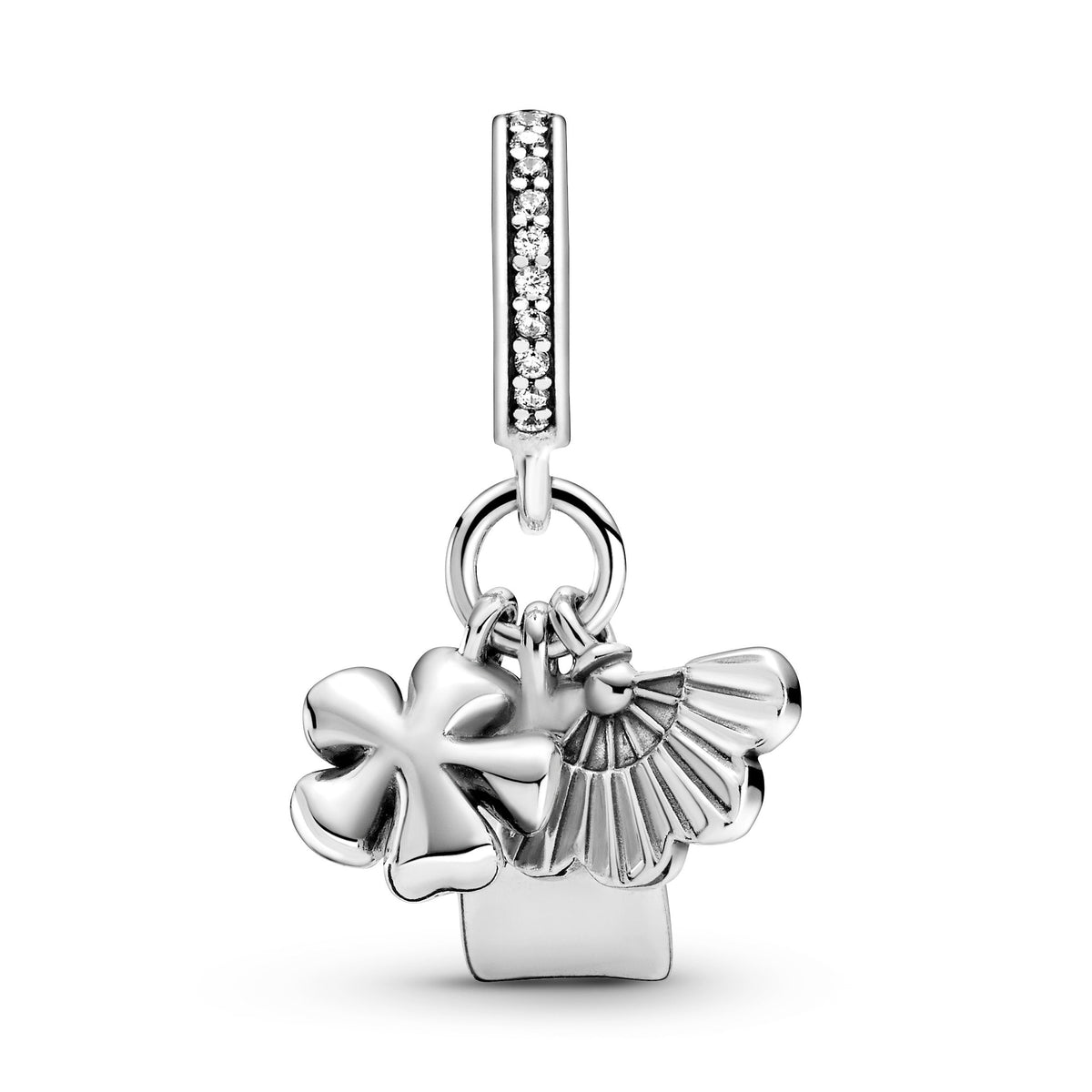 Dangle Charm – Sterling Silver – Japanese Sakura, Omamori & Fan