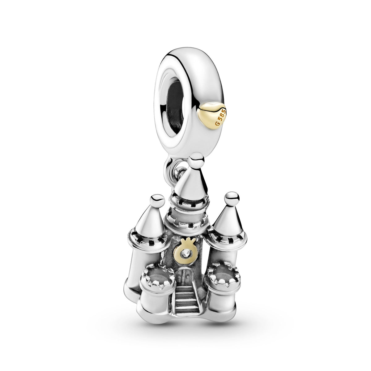 Dangle Charm – Sterling Silver – Two-tone Castle