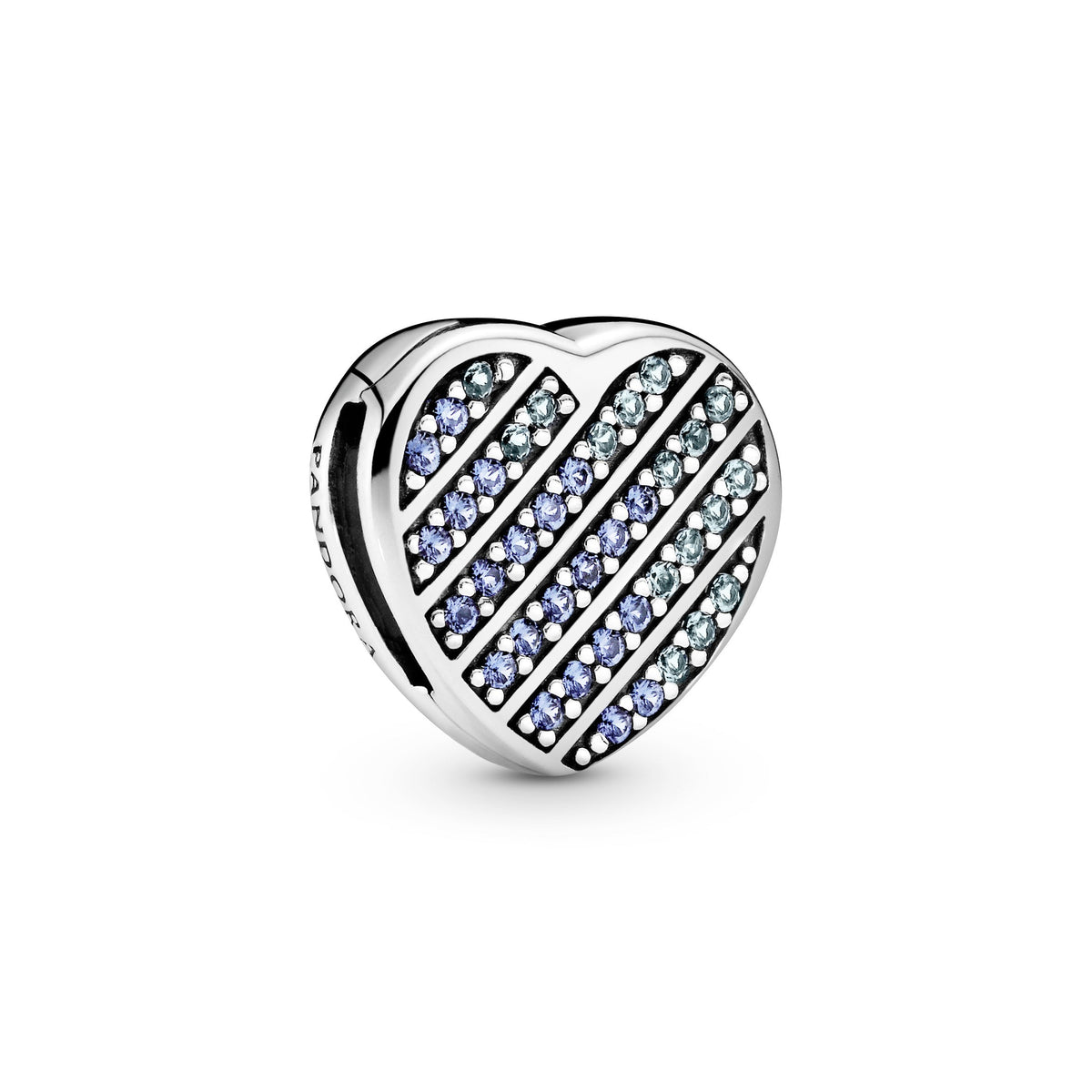 Clip Charm – Sterling Silver – Pandora Reflexions Blue Pavé Heart
