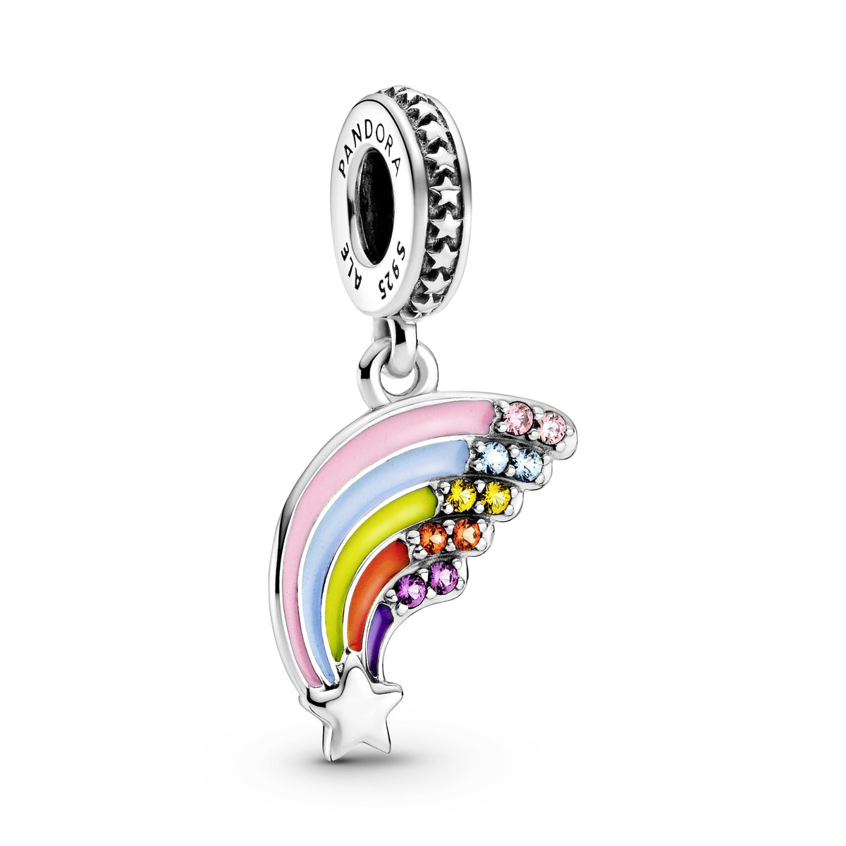 Dangle Charm – Sterling Silver – Colourful Rainbow
