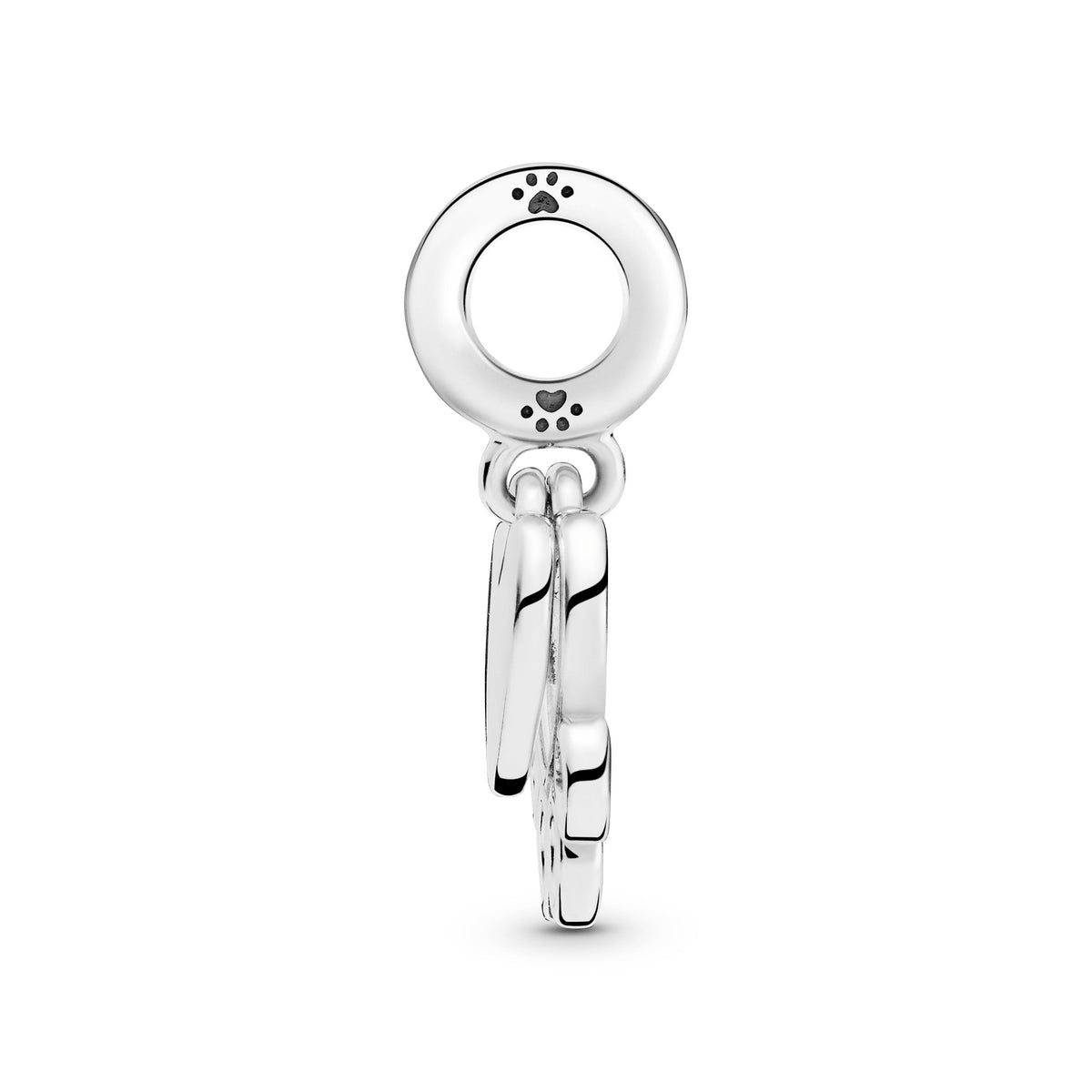 Dangle Charm – Sterling Silver – Hearts & Paw Print