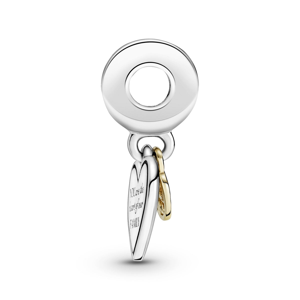 Dangle Charm – Sterling Silver – Two-tone Family Tree & Heart
