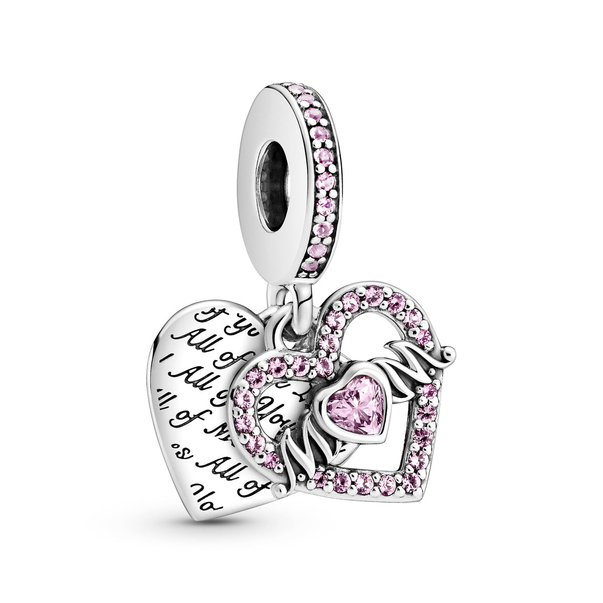 Dangle Charm – Sterling Silver – Heart & Mum