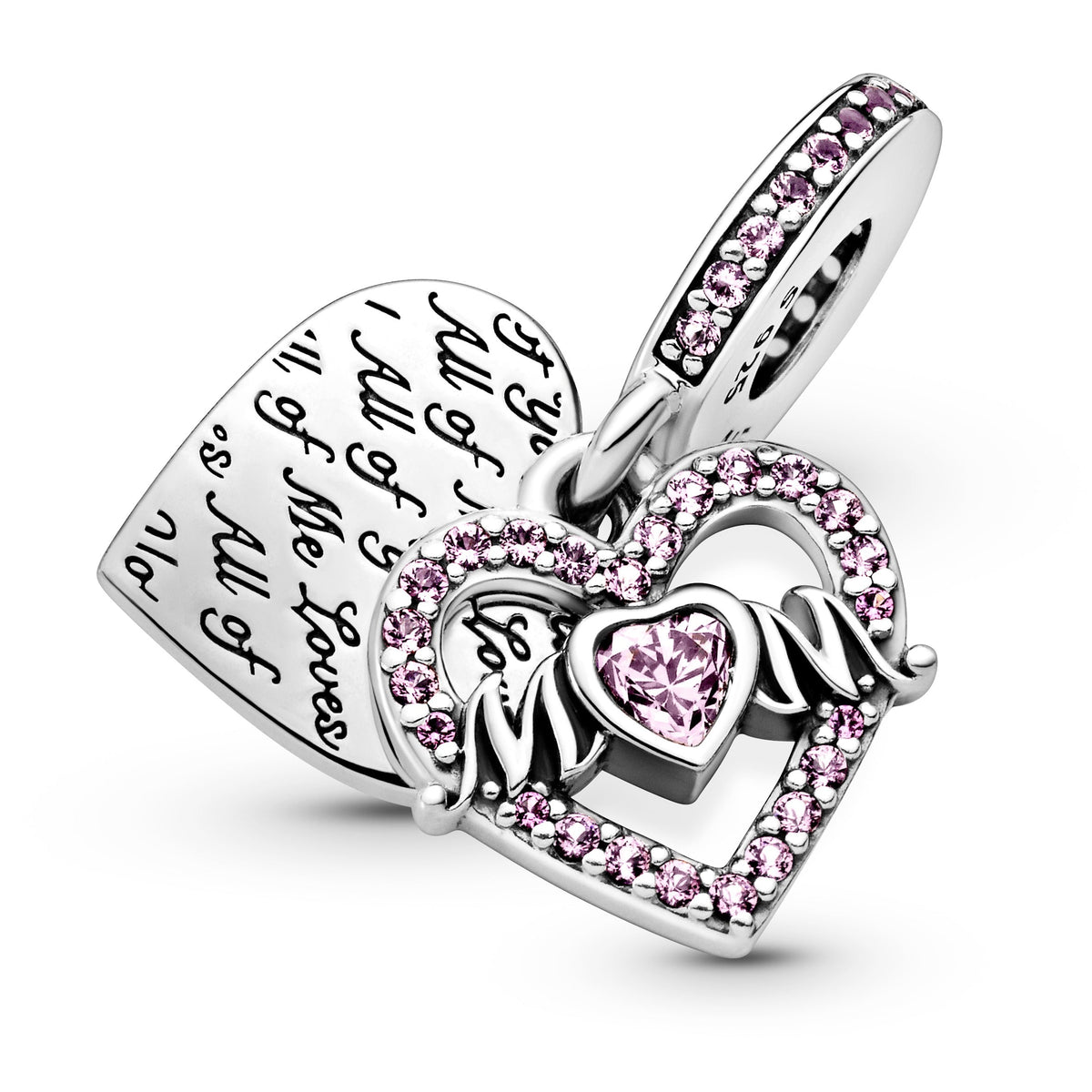 Dangle Charm – Sterling Silver – Heart & Mum