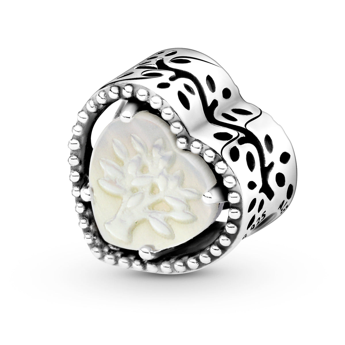 Charm – Sterling Silver – Openwork Heart & Family Tree
