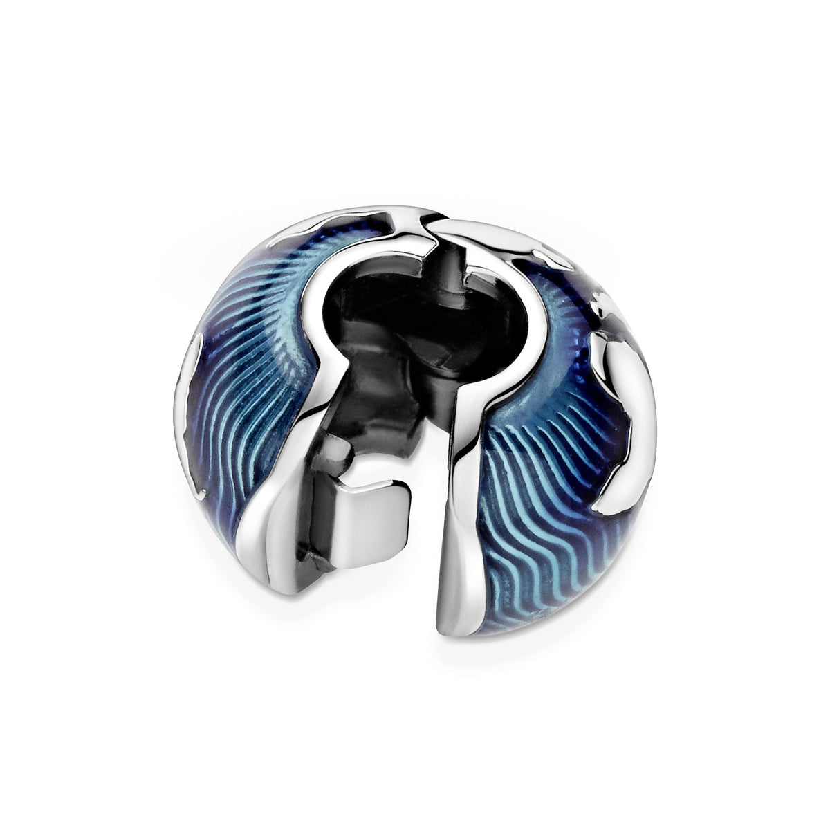 Clip Charm – Sterling Silver – Blue Globe