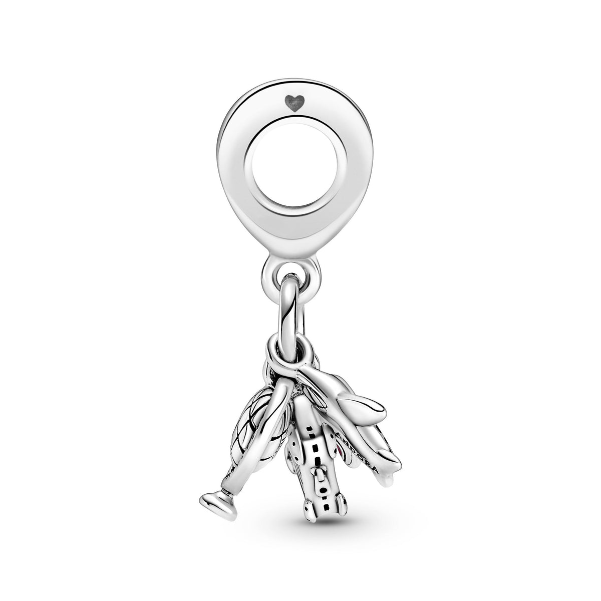 Dangle Charm – Sterling Silver – Airplane, Globe & Suitcase