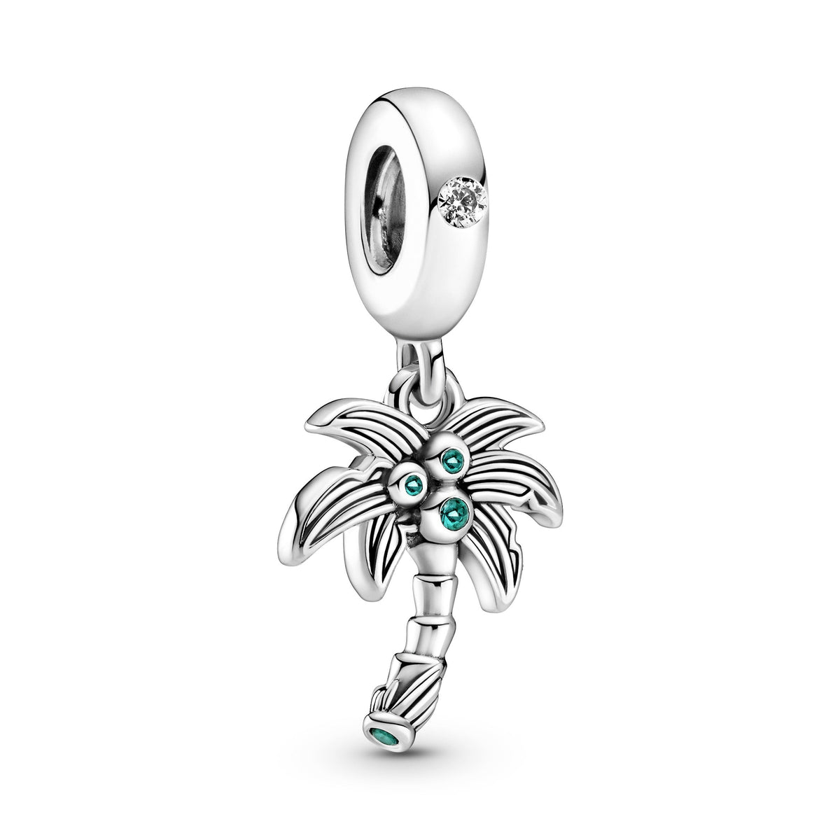 Dangle Charm – Sterling Silver – Palm Tree & Coconuts