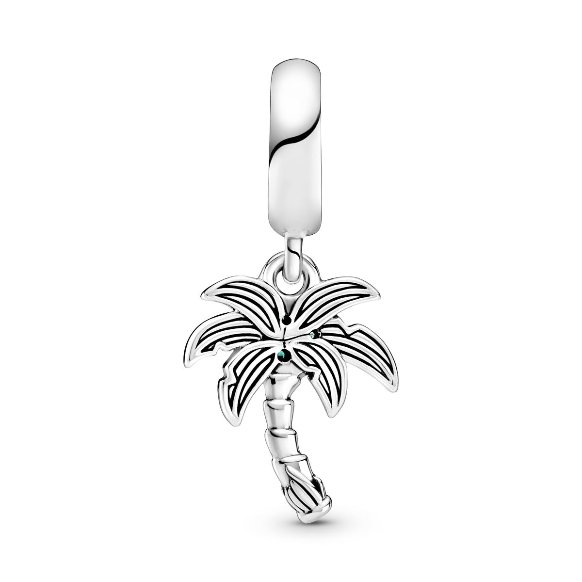 Dangle Charm – Sterling Silver – Palm Tree & Coconuts