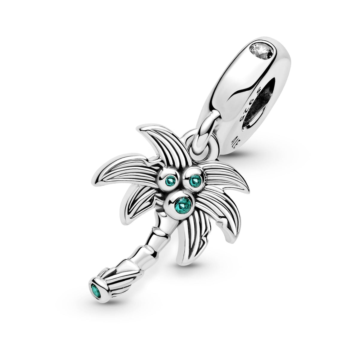 Dangle Charm – Sterling Silver – Palm Tree & Coconuts