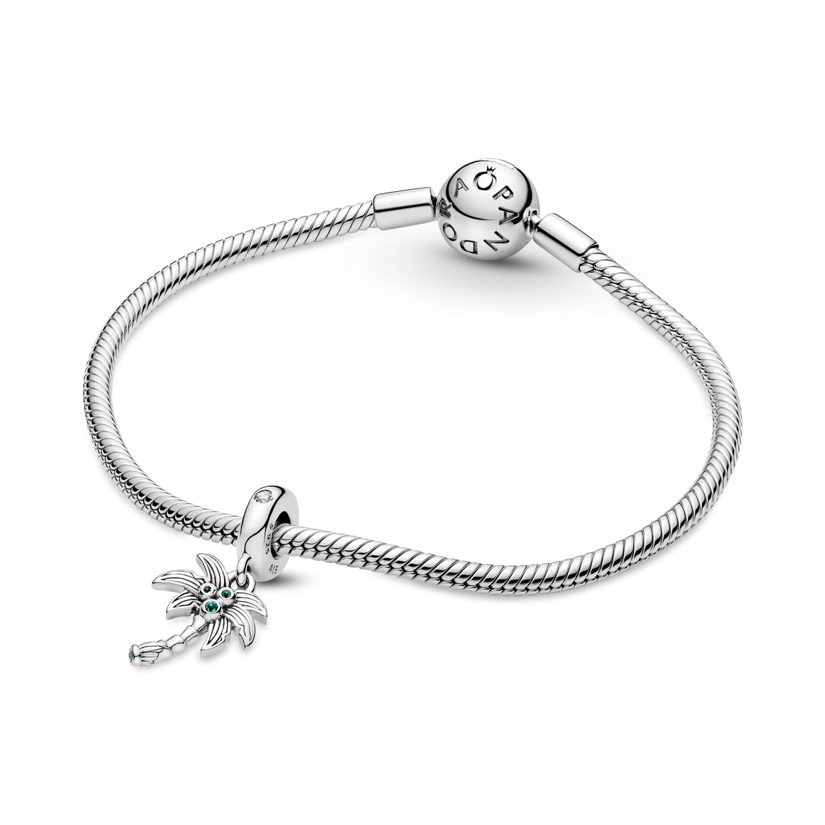 Dangle Charm – Sterling Silver – Palm Tree & Coconuts
