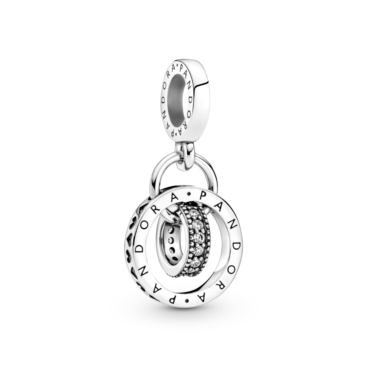 Dangle Charm – Sterling Silver – Pandora Logo Circles