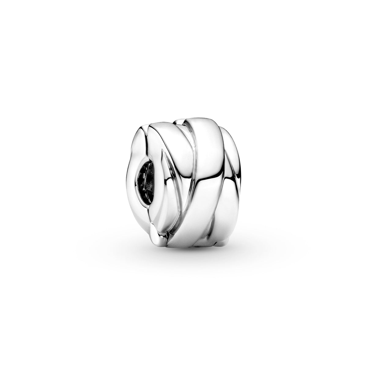 Clip Charm – Sterling Silver – Polished Ribbons