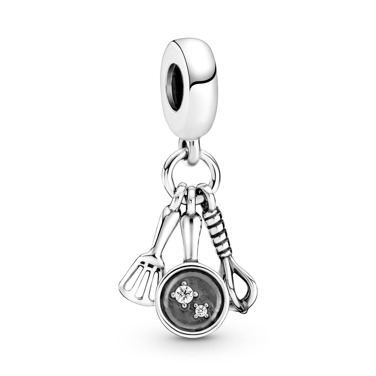 Dangle Charm – Sterling Silver – Spatula, Frying Pan & Whisk