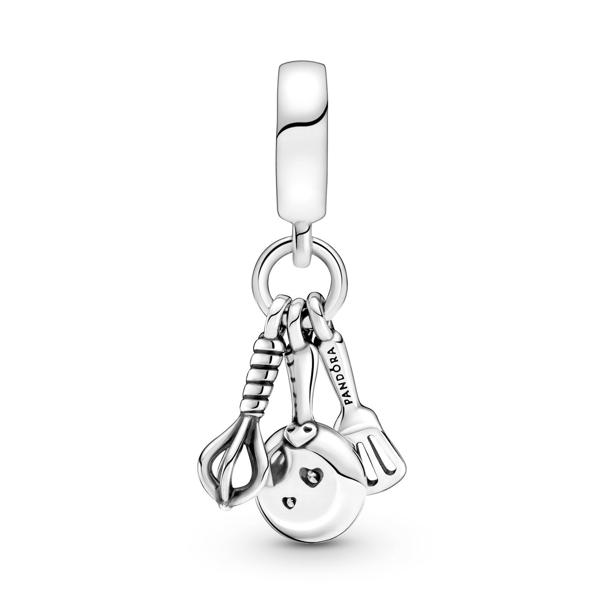 Dangle Charm – Sterling Silver – Spatula, Frying Pan & Whisk