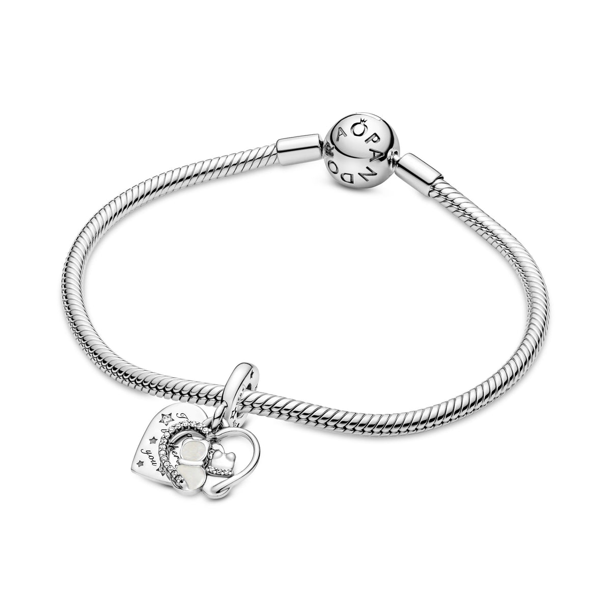 Dangle Charm – Sterling Silver – Cats & Hearts