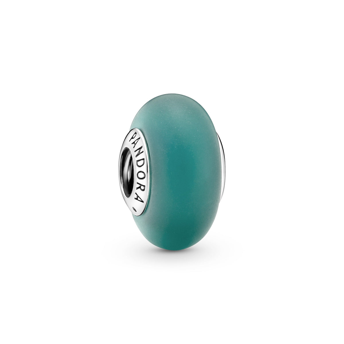 Charm – Sterling Silver – Matte Green Murano Glass