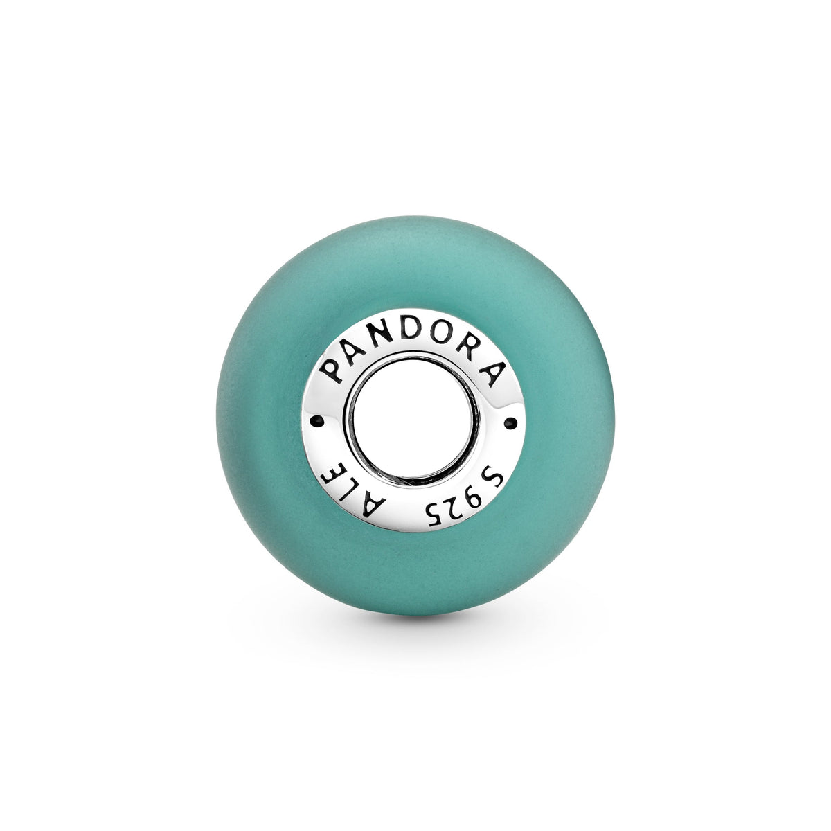 Charm – Sterling Silver – Matte Green Murano Glass