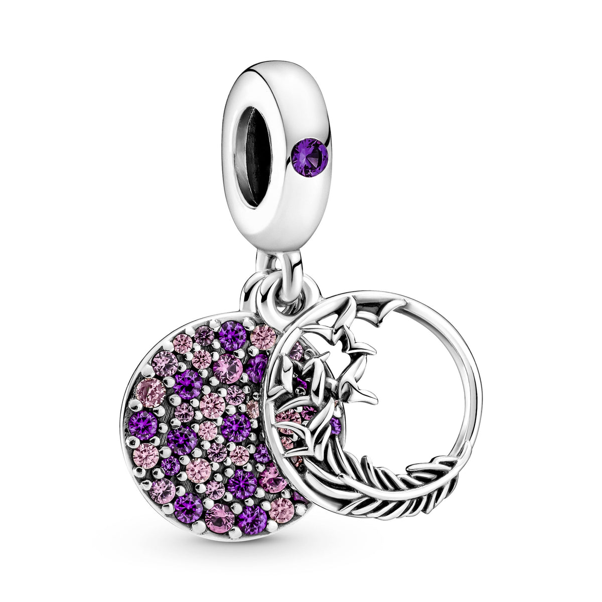 Dangle Charm – Sterling Silver – Pavé Feather