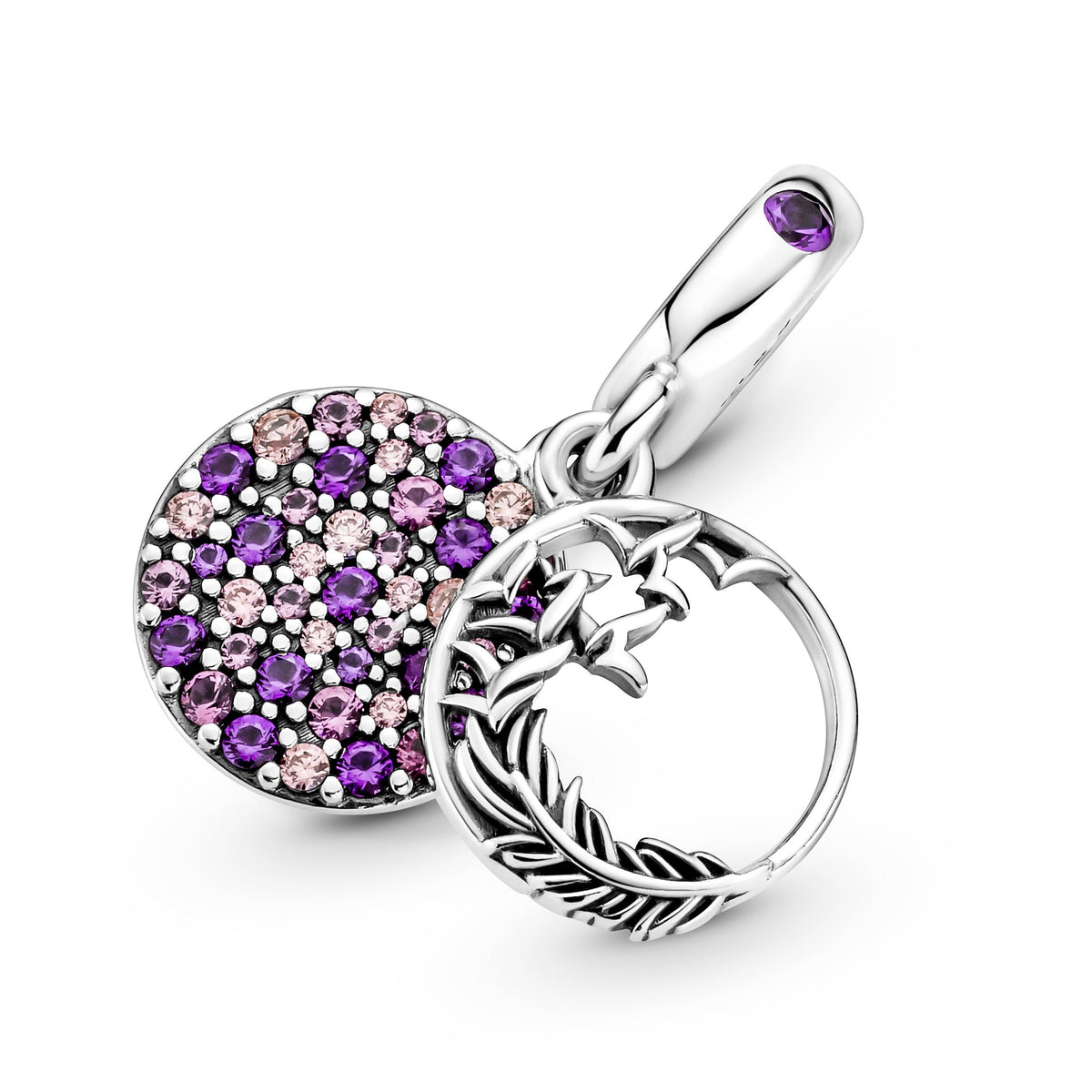 Dangle Charm – Sterling Silver – Pavé Feather