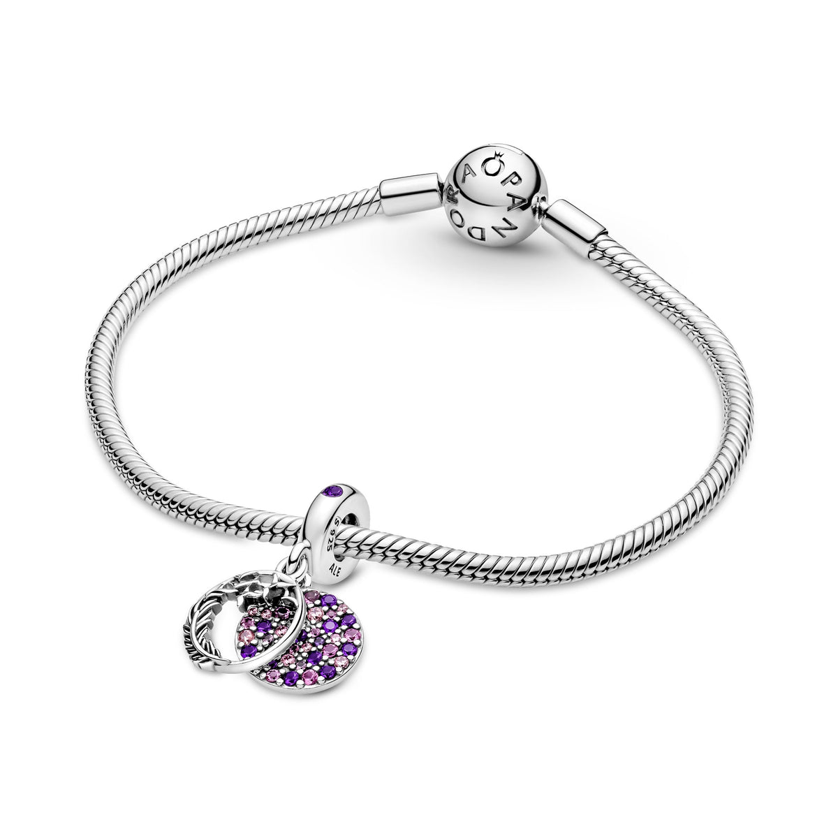 Dangle Charm – Sterling Silver – Pavé Feather