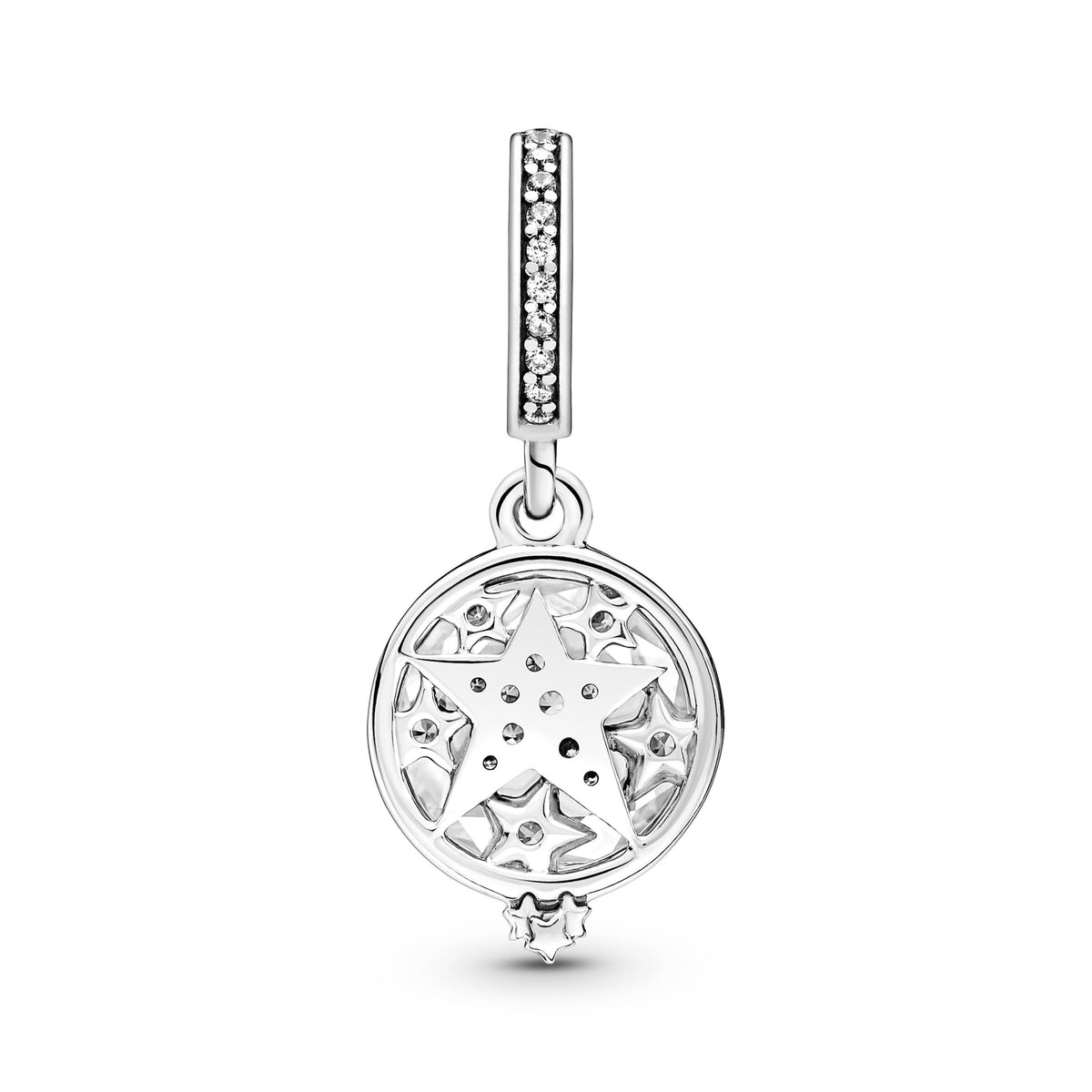 Dangle Charm – Sterling Silver – Magnified Star Double