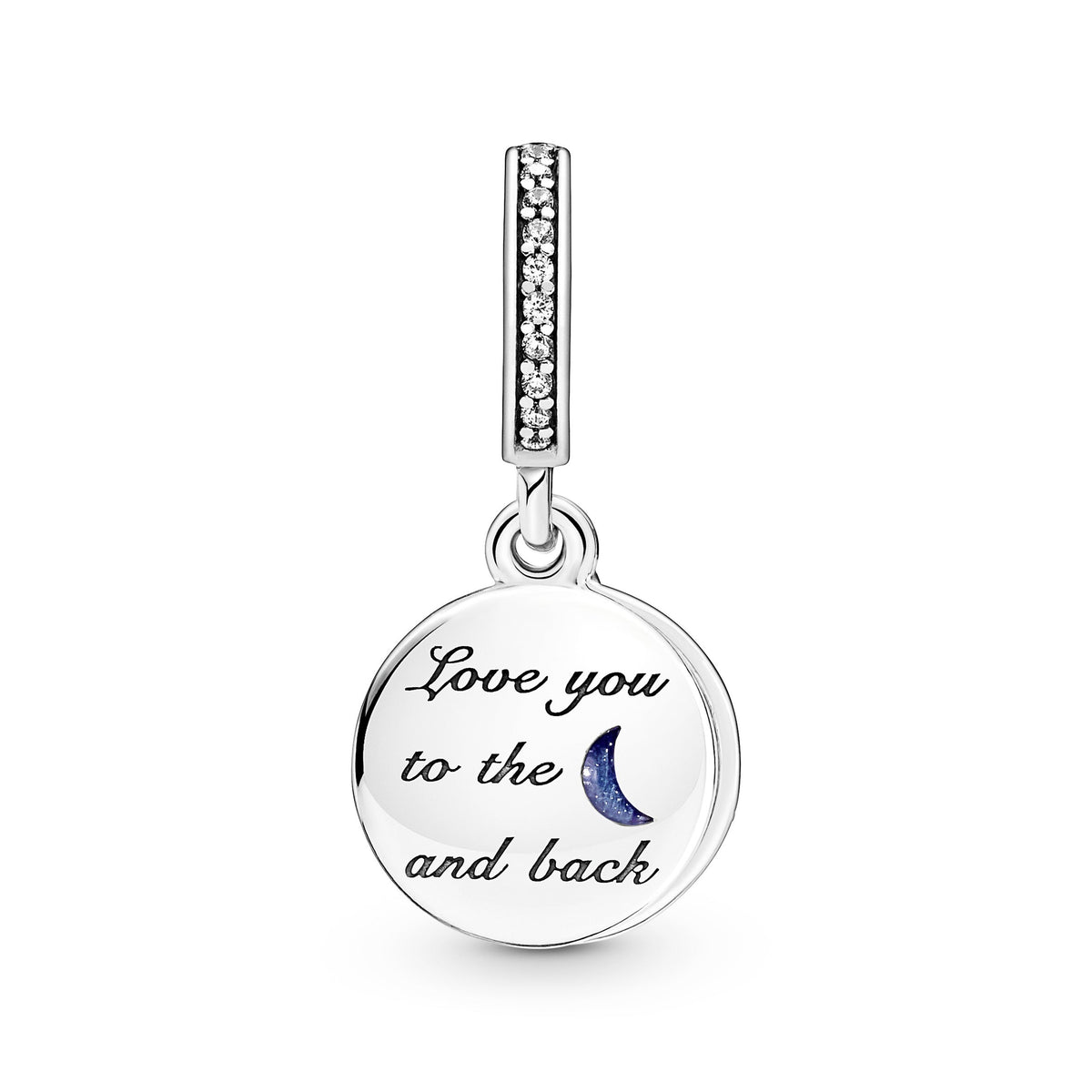 Charm – Sterling Silver – Double Dangle Tree & Galaxy Moon