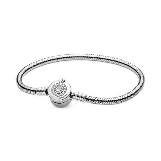 Chain Bracelet – Sterling Silver – Pandora Moments Sparkling Crown O Snake