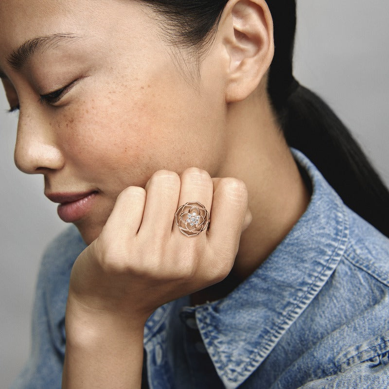 Ring – 14k Rose Gold-Plated – Rose Petals Statement